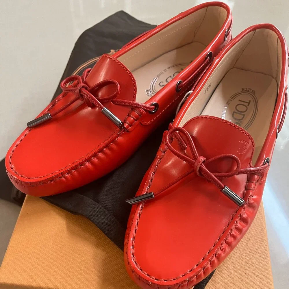 Tod's Red Loafers 6.5 - Picture 1 of 5